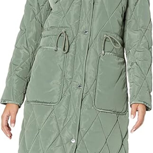 Kenneth Cole Quilted Stadium Length Puffer Jacket Size Large - Picture 3 of 11